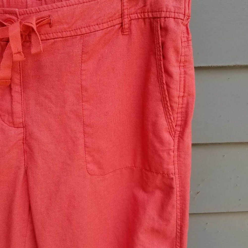 Joe Fresh Red Draw String Cropped Pantssize 8 - image 7